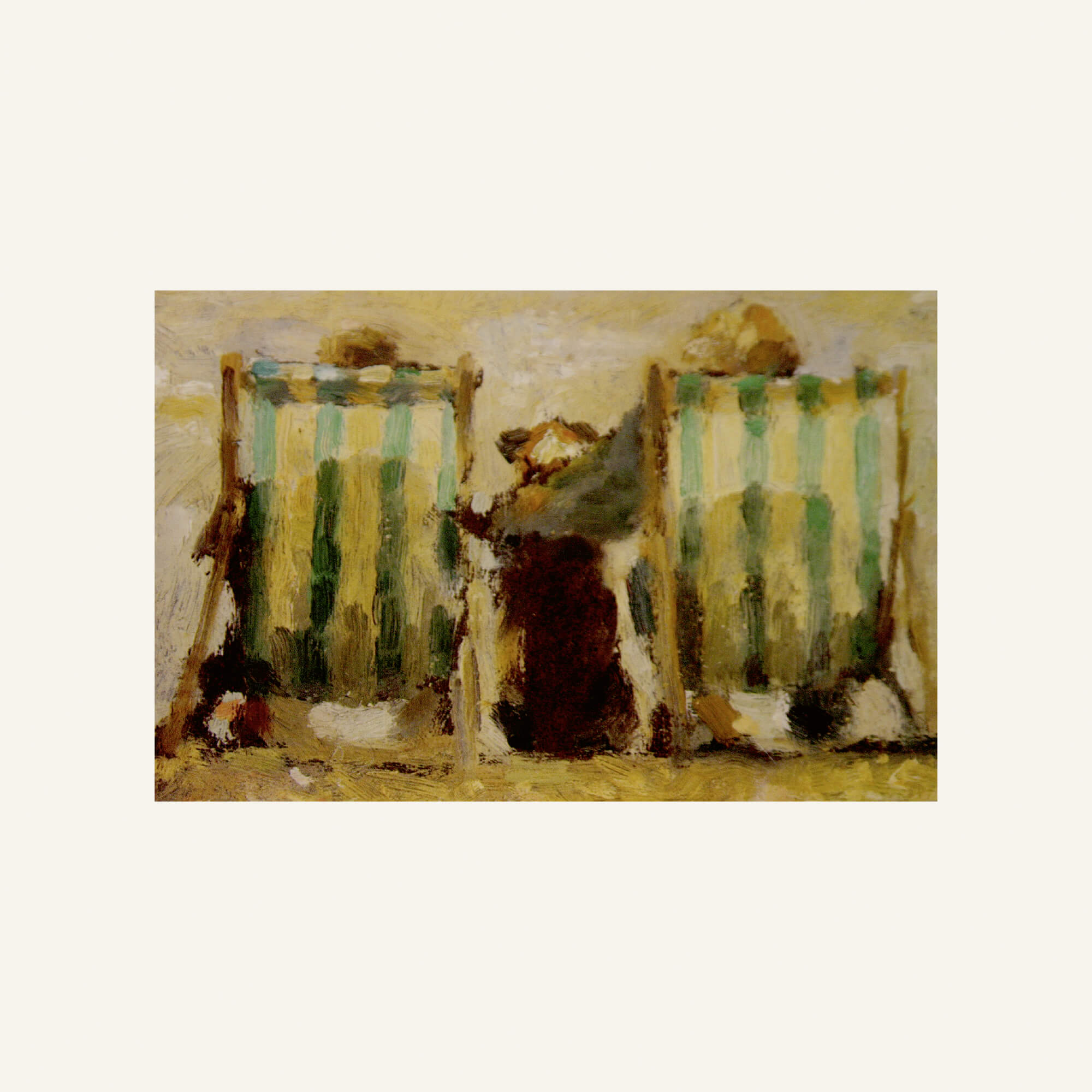 Deckchairs and dog
