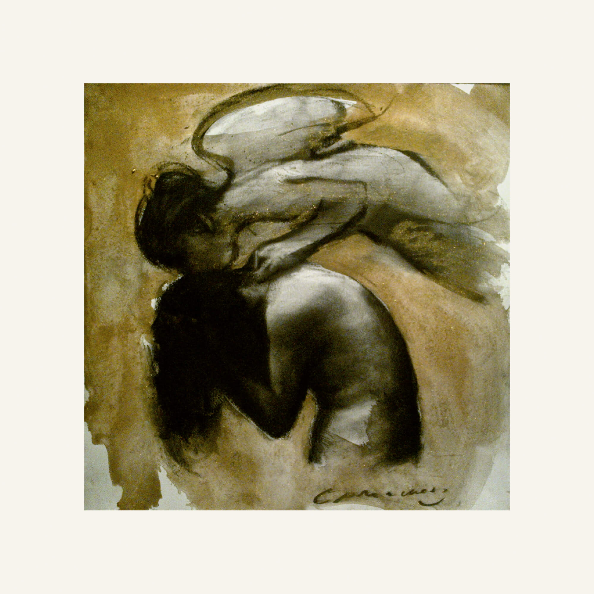 Gold angel and cellist