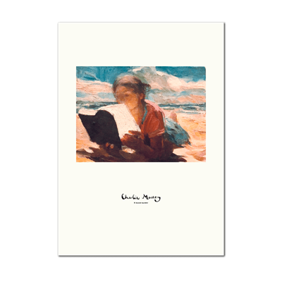 Picture of Girl reading on the beach | Print