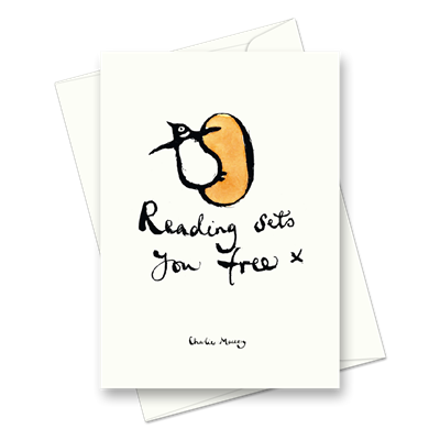 Show details for Reading sets you free | Greeting Card | In support of National Literacy Trust