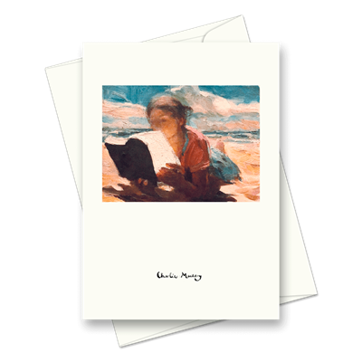 Picture of Girl reading on the beach | Card