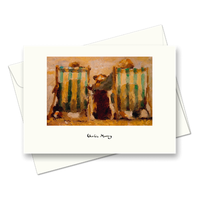 Picture of Deckchairs and dog | Card