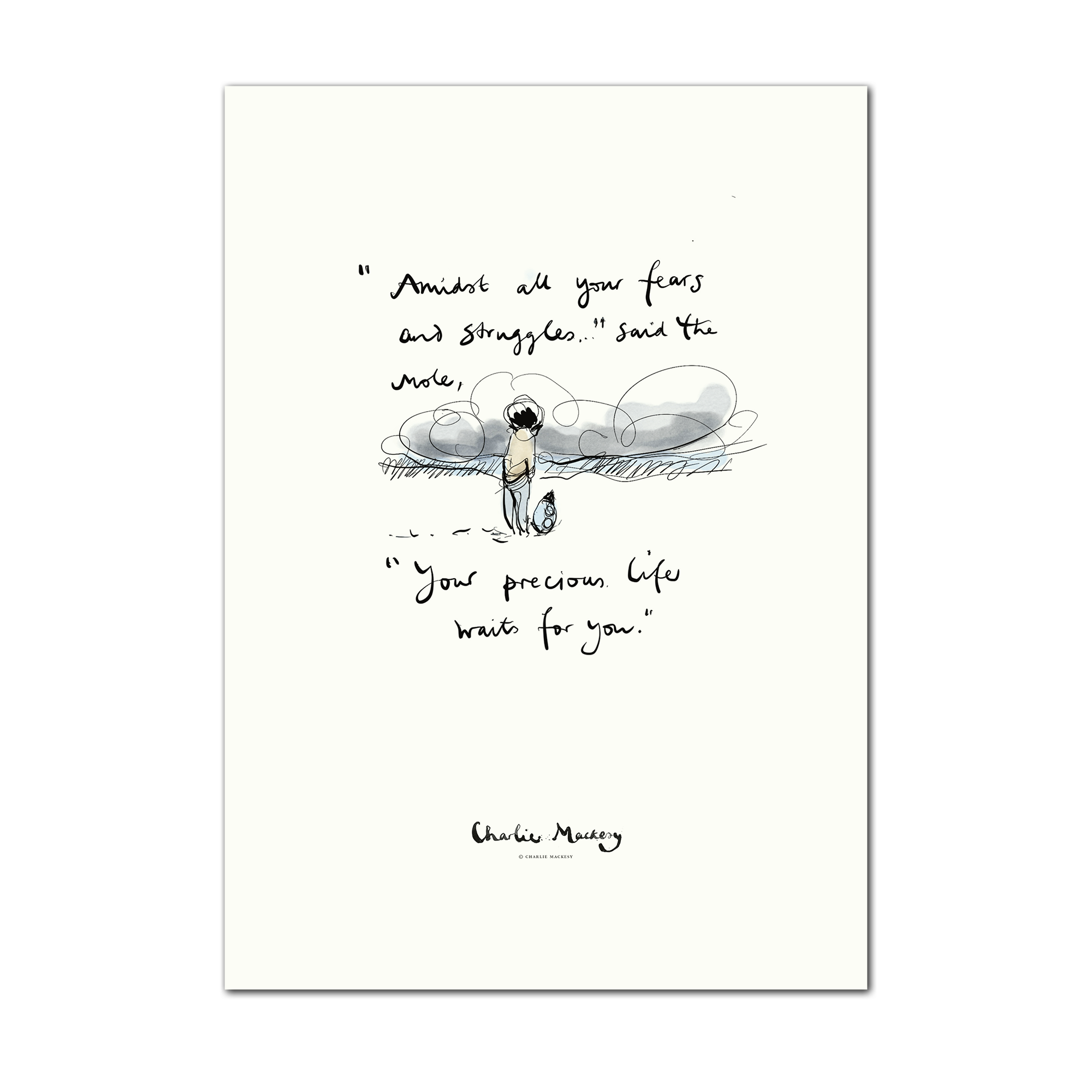 "Amidst all your fears and struggles" said the mole,
"Your precious life waits for you." - Charlie Mackesy