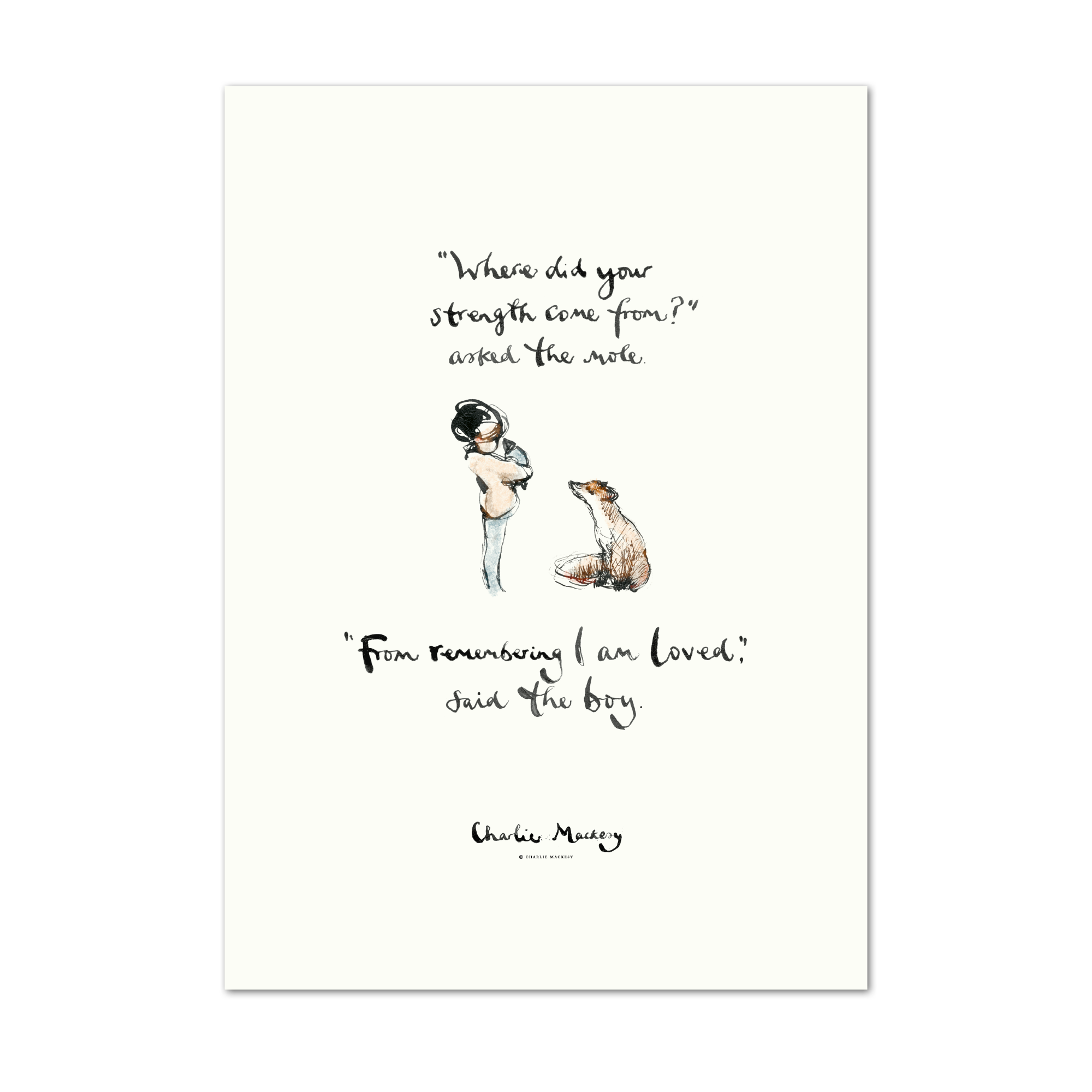 Remembering I am loved | Charlie Mackesy Print & Card